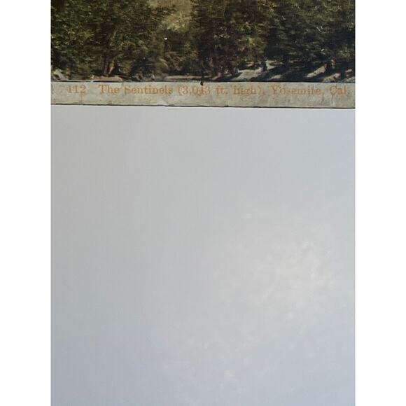 Atq Stereoscope Photo Card Colored Lithograph World Series No 112 Yosemite Cal - Picture 3 of 12